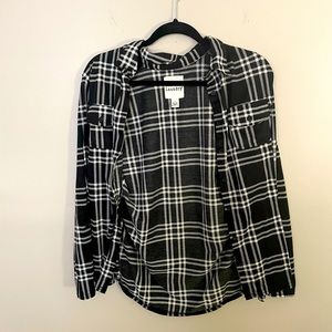 Black/white Plaid Blouse